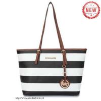 michael kors jet set striped reizen medium zwart wit bakken Roermond Prijzen mi90g960